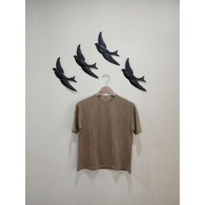 Paul Stuart  Taupe Short Sleeve Wool Crewneck Sweater - L